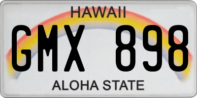 HI license plate GMX898