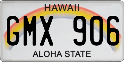 HI license plate GMX906