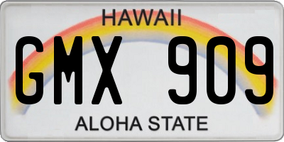 HI license plate GMX909