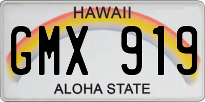 HI license plate GMX919