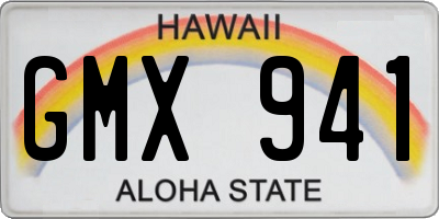 HI license plate GMX941