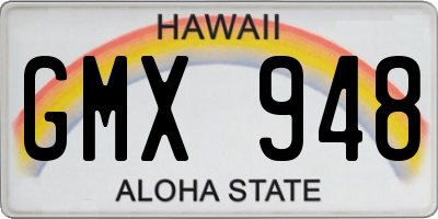 HI license plate GMX948