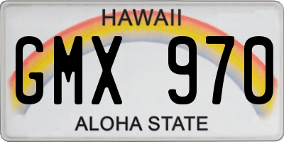 HI license plate GMX970