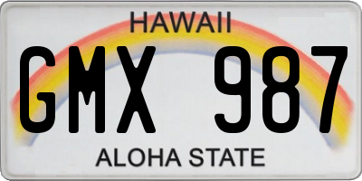HI license plate GMX987