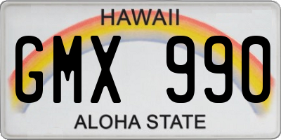 HI license plate GMX990