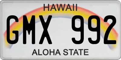 HI license plate GMX992