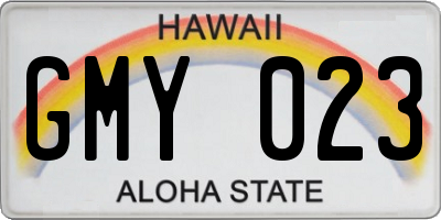 HI license plate GMY023