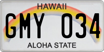 HI license plate GMY034
