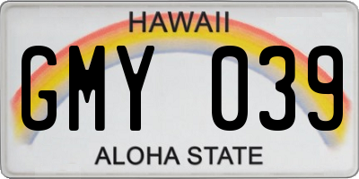 HI license plate GMY039