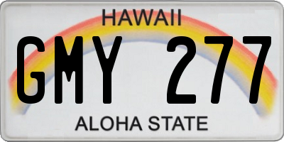 HI license plate GMY277