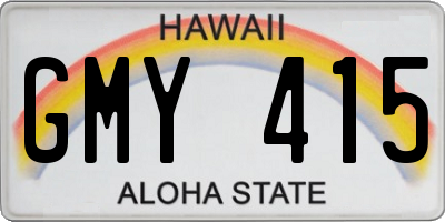 HI license plate GMY415