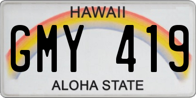HI license plate GMY419