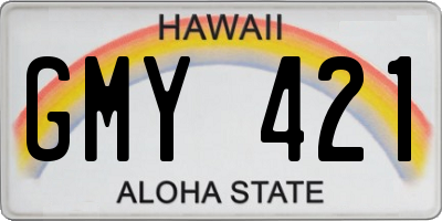 HI license plate GMY421