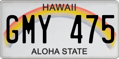HI license plate GMY475