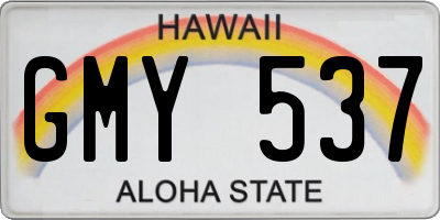 HI license plate GMY537
