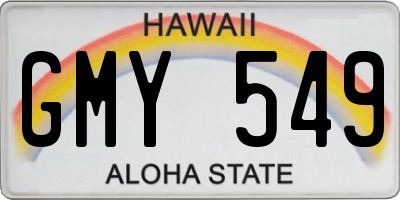 HI license plate GMY549