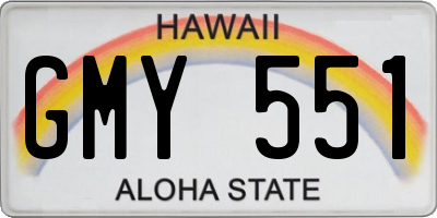HI license plate GMY551