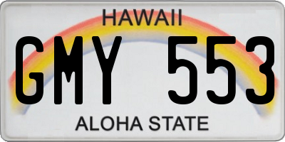 HI license plate GMY553