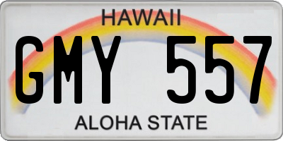 HI license plate GMY557