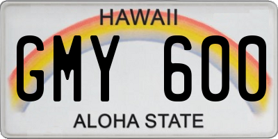 HI license plate GMY600