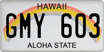 HI license plate GMY603