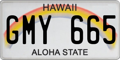 HI license plate GMY665