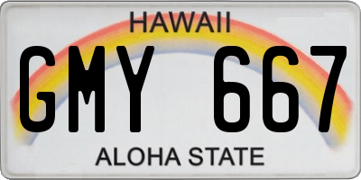 HI license plate GMY667