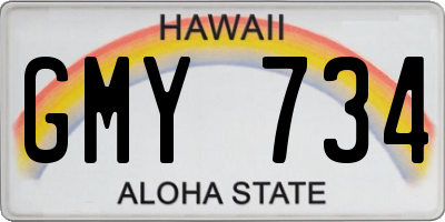 HI license plate GMY734