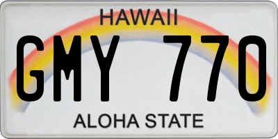HI license plate GMY770