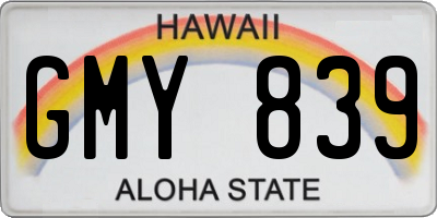 HI license plate GMY839