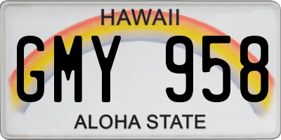 HI license plate GMY958