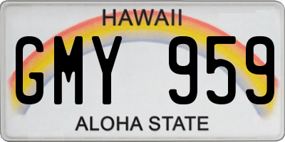 HI license plate GMY959