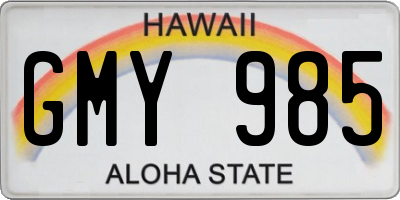 HI license plate GMY985