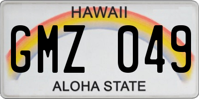 HI license plate GMZ049