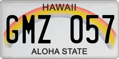 HI license plate GMZ057