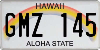 HI license plate GMZ145