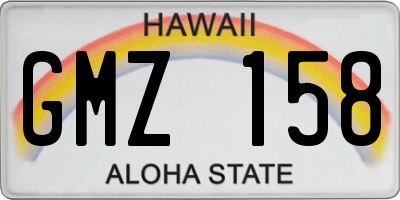 HI license plate GMZ158