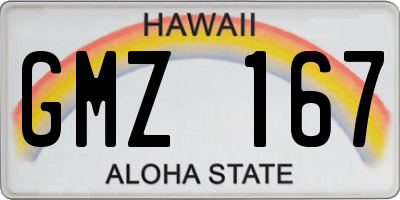 HI license plate GMZ167