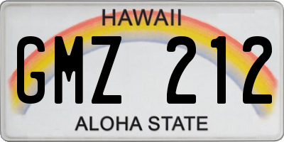 HI license plate GMZ212