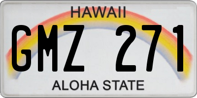 HI license plate GMZ271