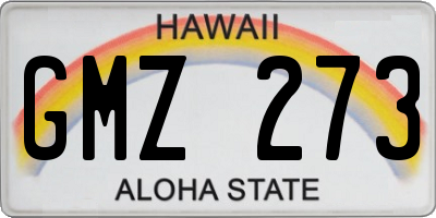 HI license plate GMZ273
