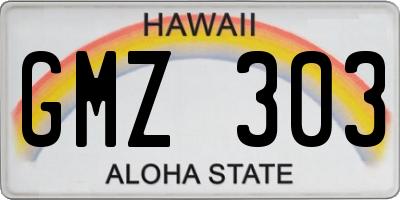 HI license plate GMZ303