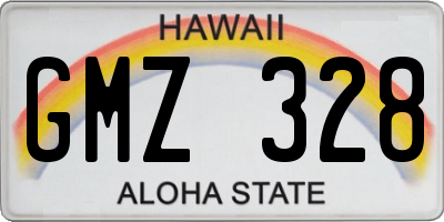 HI license plate GMZ328