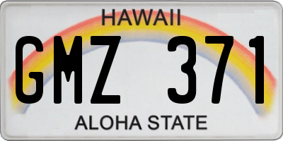 HI license plate GMZ371