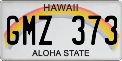 HI license plate GMZ373