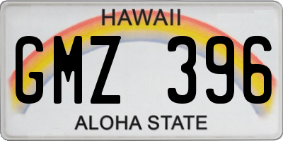 HI license plate GMZ396