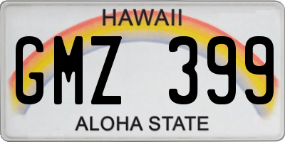 HI license plate GMZ399
