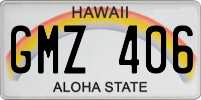 HI license plate GMZ406
