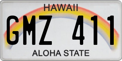 HI license plate GMZ411