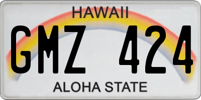 HI license plate GMZ424